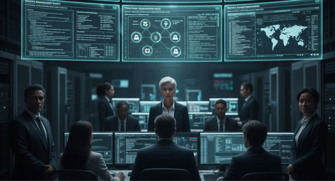 CIO and security leaders reviewing enterprise application security risks such as access governance, secrets management, and dependency vulnerabilities