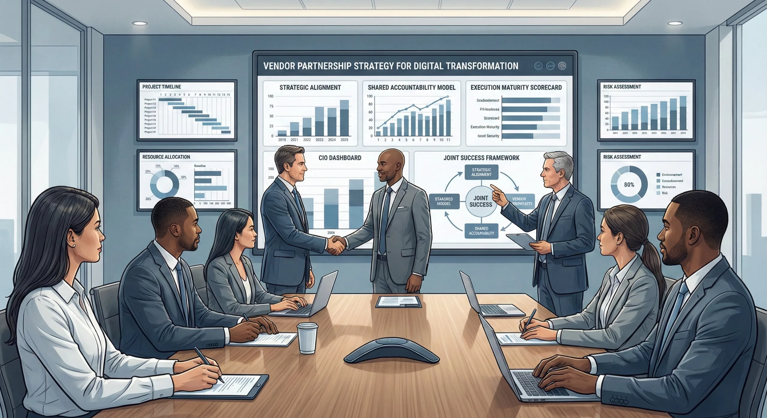 Enterprise vendor partnership model for large-scale digital transformation