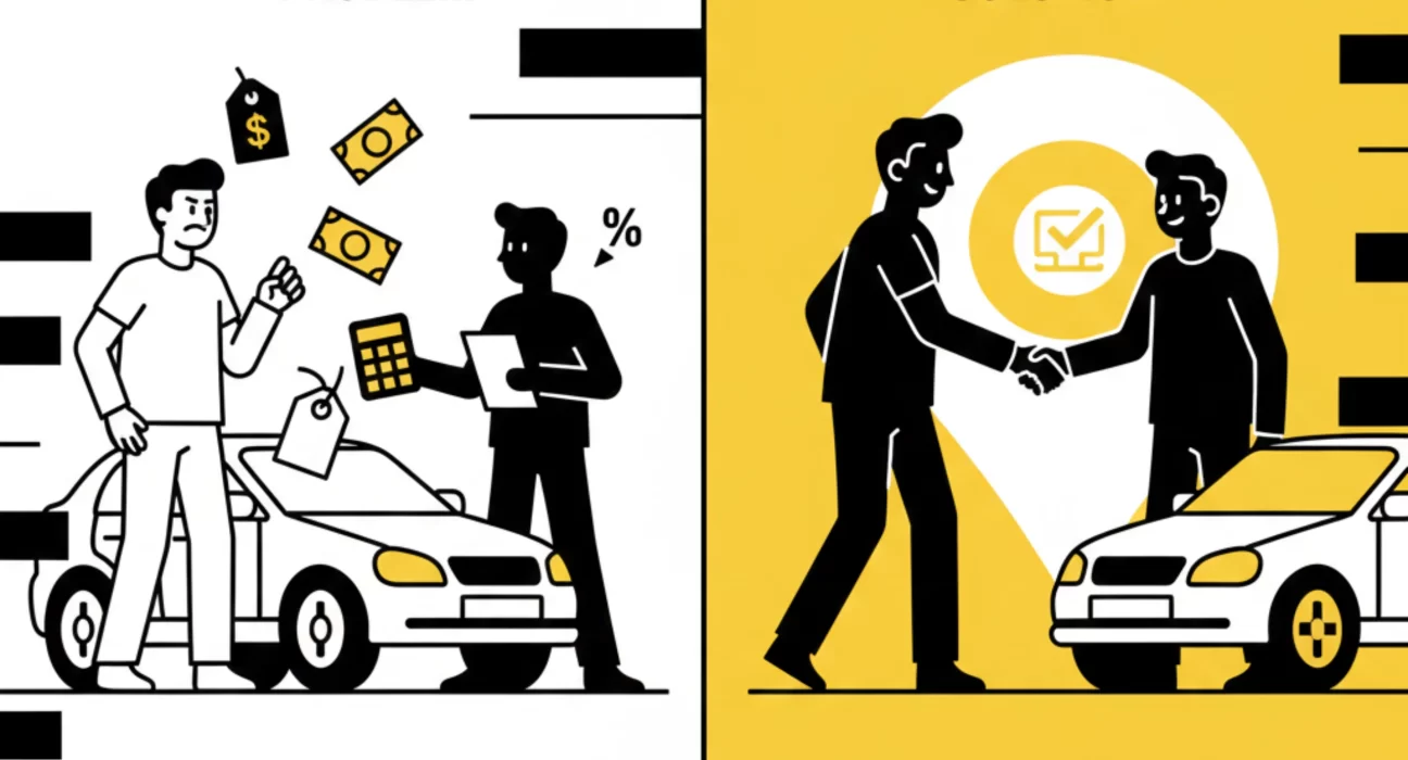 Sell old car locally without middlemen by meeting direct buyer and completing safe car transfer