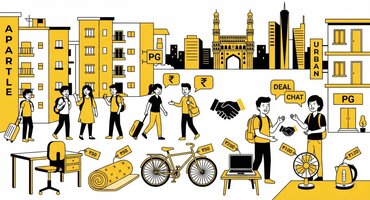 Student buying trends Hyderabad – students purchasing second-hand furniture and scooters locally