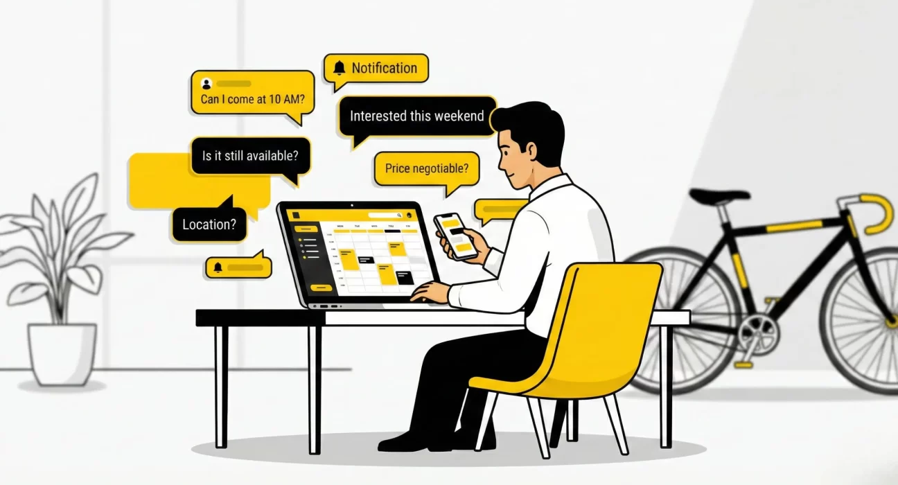 Seller managing multiple buyers efficiently using first come first served scheduling in local classifieds