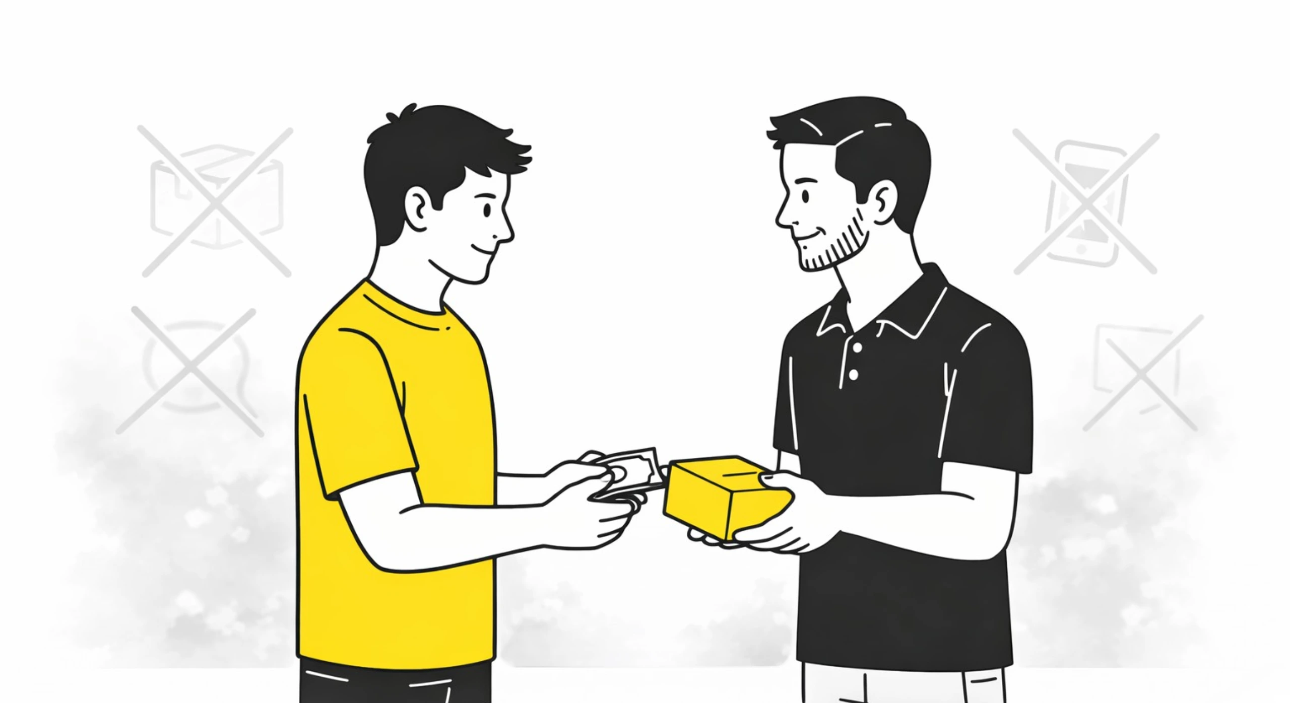 Seller completing a safe local transaction while avoiding online selling fraud.