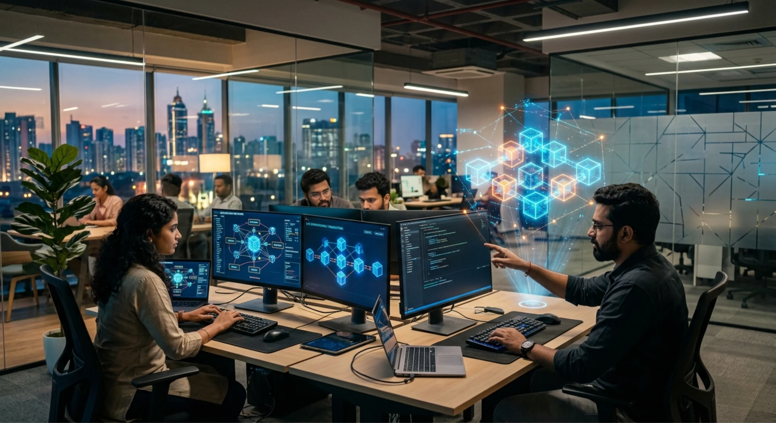 Top 10 Blockchain Development Companies In Hyderabad including Ozrit, Tanla Platforms, Persistent Systems, Coforge and Yash Technologies.