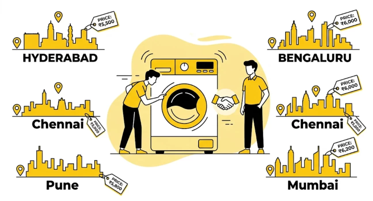 Used washing machines for sale in Hyderabad displayed in local classifieds