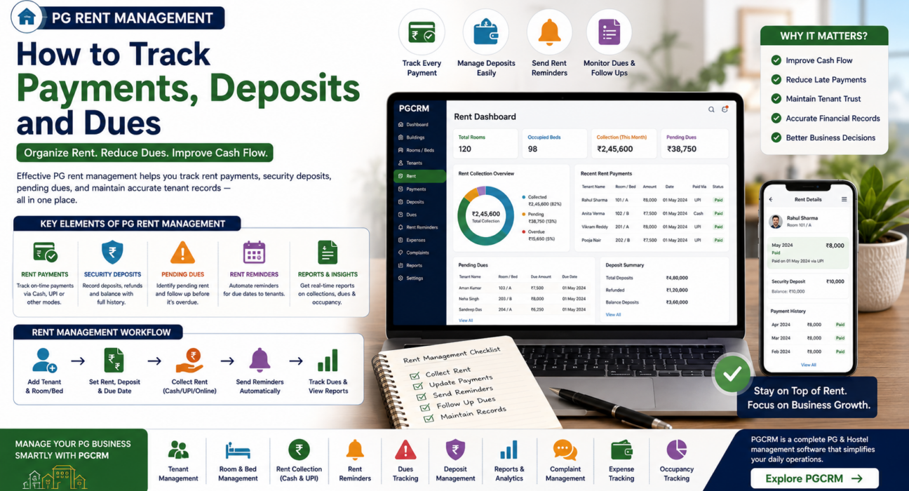 PG business startup cost in India showing property, setup, furniture, amenities, and working capital expenses